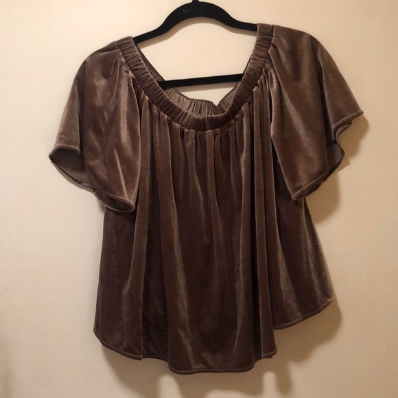 Anthropologie Velvet Off the Shoulder - Picture 2 of 4
